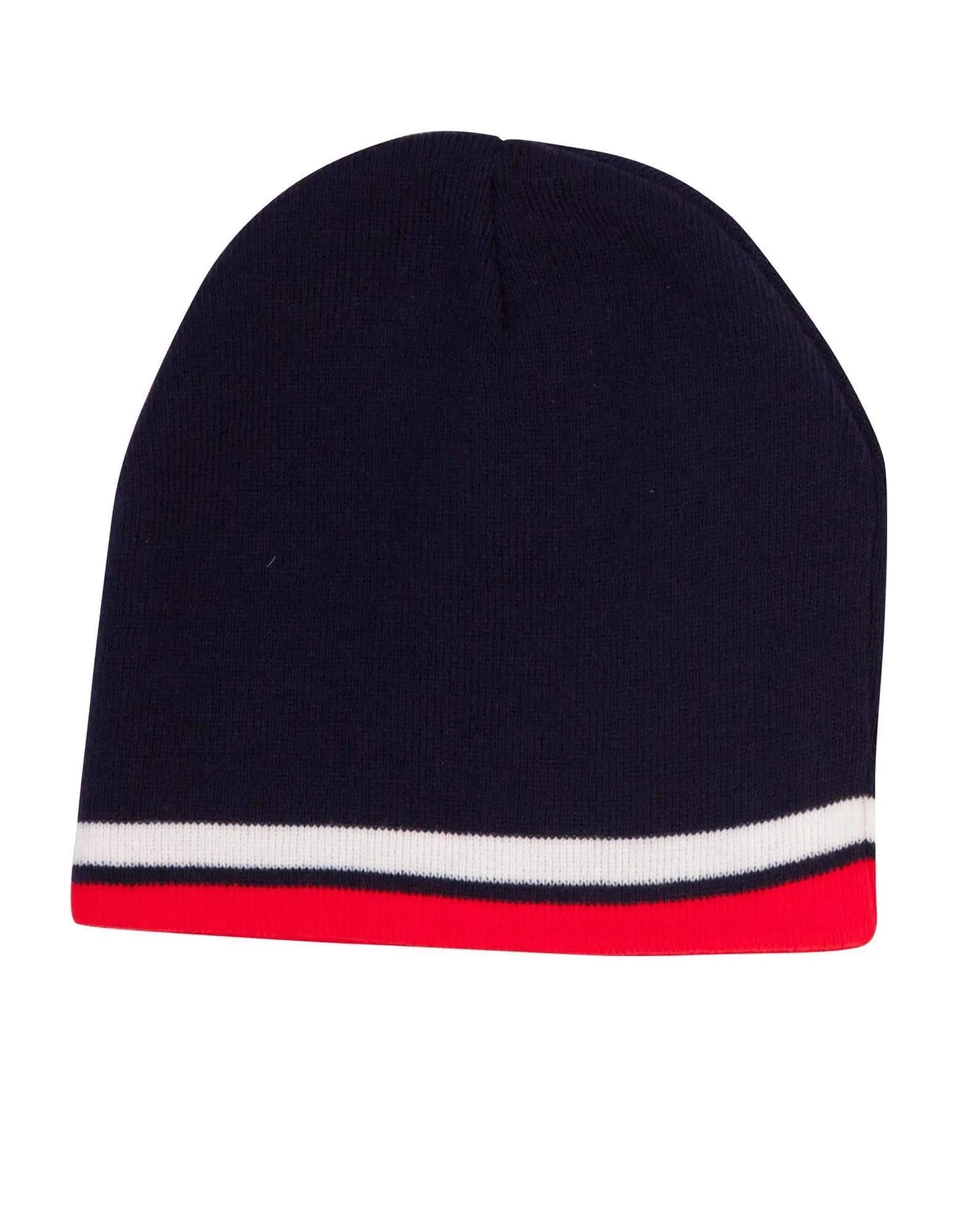 Contrast Stripe Beanie Ch63 Active Wear Winning Spirit Navy/White/Red One size
